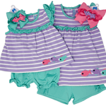 Fishy Fishy Ruffle Short Set Girls Sets Trotter Street Kids