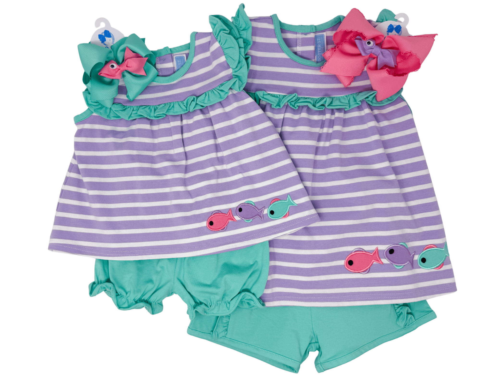 Fishy Fishy Ruffle Short Set Girls Sets Trotter Street Kids