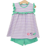 Fishy Fishy Ruffle Short Set Girls Sets Trotter Street Kids