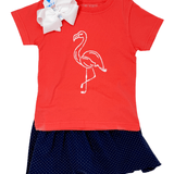 Flamingo S/S Shirt - Peony Pink Girls Tops + Tees Mustard & Ketchup