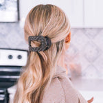 Flat Round Hair Clip - Medium - Truly Taupe Quilted Hair Accessories Teleties