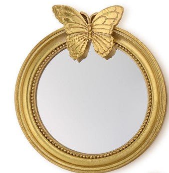 Flora & Fauna Vintage Round Mirror Trinket - Assorted Home Decor Two's Company Butterfly
