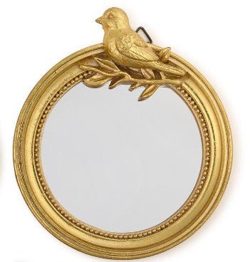 Flora & Fauna Vintage Round Mirror Trinket - Assorted Home Decor Two's Company Bird