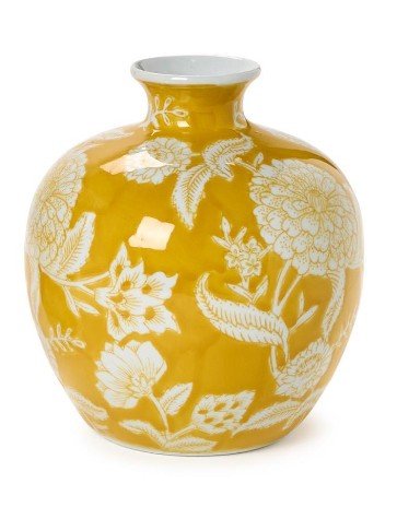 Flora & Fauna Yellow Floral Vase - Assorted Home Decor Two's Company Round