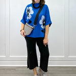 Flora Mock Neck Sweater - Royal Sweaters Jodifl