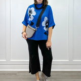 Flora Mock Neck Sweater - Royal Sweaters Jodifl