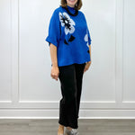 Flora Mock Neck Sweater - Royal Sweaters Jodifl