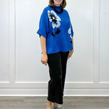 Flora Mock Neck Sweater - Royal Sweaters Jodifl
