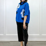 Flora Mock Neck Sweater - Royal Sweaters Jodifl