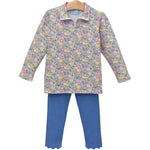 Floral 1/4 Zip Pullover Set Girls Sets Trotter Street Kids