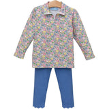 Floral 1/4 Zip Pullover Set Girls Sets Trotter Street Kids