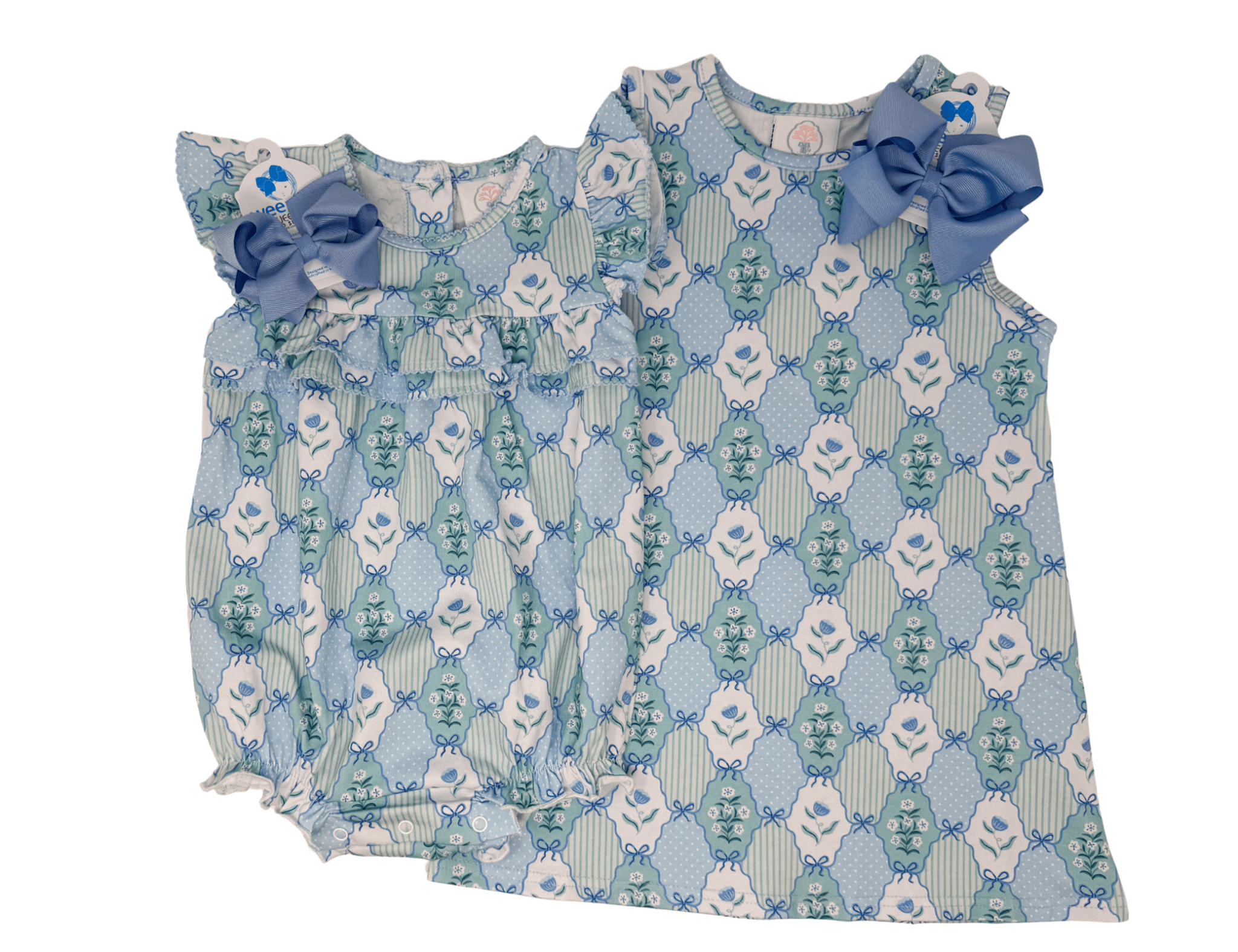 Floral Blues Sleeveless Susie Swing Dress Girls Play Dresses Cypress Row