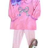 Floral Bow Applique Pant Set Girls Sets Banana Split