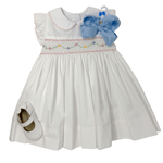 Florence Poplin Sleeveless Dress - White Girls Occasion Dresses Petit Bebe