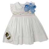 Florence Poplin Sleeveless Dress - White Girls Occasion Dresses Petit Bebe