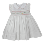 Florence Poplin Sleeveless Dress - White Girls Occasion Dresses Petit Bebe