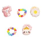 Flower, Kitty, Unicorn Elastic Ring Set Kids Jewelry Great Pretenders
