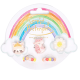 Flower, Kitty, Unicorn Elastic Ring Set Kids Jewelry Great Pretenders
