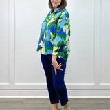 Flowy Dolman Sleeve Blouse w/ Self Covering Buttons - Field Green Tops Tribal