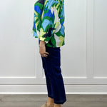 Flowy Dolman Sleeve Blouse w/ Self Covering Buttons - Field Green Tops Tribal
