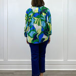 Flowy Dolman Sleeve Blouse w/ Self Covering Buttons - Field Green Tops Tribal