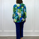 Flowy Dolman Sleeve Blouse w/ Self Covering Buttons - Field Green Tops Tribal