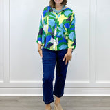 Flowy Dolman Sleeve Blouse w/ Self Covering Buttons - Field Green Tops Tribal