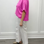 Flowy Popover S/S Shirt - Flamingo Tops Tribal