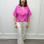 Flowy Popover S/S Shirt - Flamingo Tops Tribal