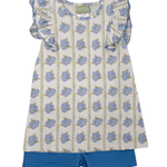 Flutter Sleeve Set - Hydrangea Girls Sets Sage & Lilly