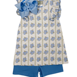 Flutter Sleeve Set - Hydrangea Girls Sets Sage & Lilly