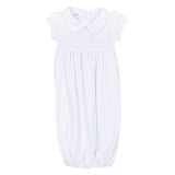 Forever Blessed Smocked Collared Gown - White Baby Sleepwear Magnolia Baby