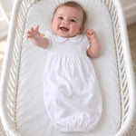 Forever Blessed Smocked Collared Gown - White Baby Sleepwear Magnolia Baby