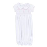Forever Blessed Smocked Collared Gown - White/Pink - Sugar Babies Children's Boutique/Meg's Shoppe
