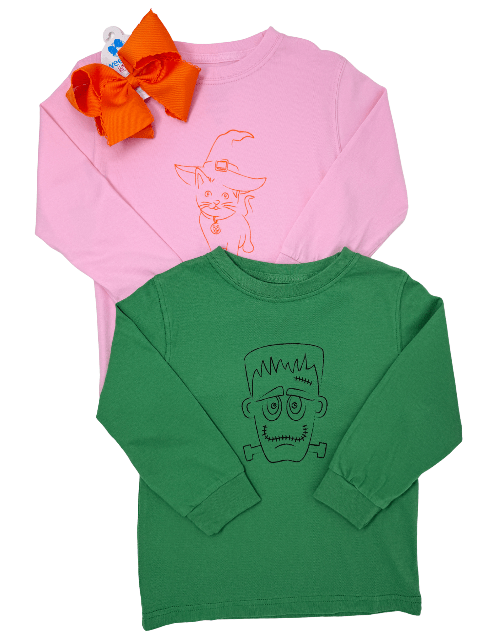 Frankenstein Halloween L/S Shirt - Green Boys Tees Mustard & Ketchup
