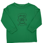 Frankenstein Halloween L/S Shirt - Green Boys Tees Mustard & Ketchup