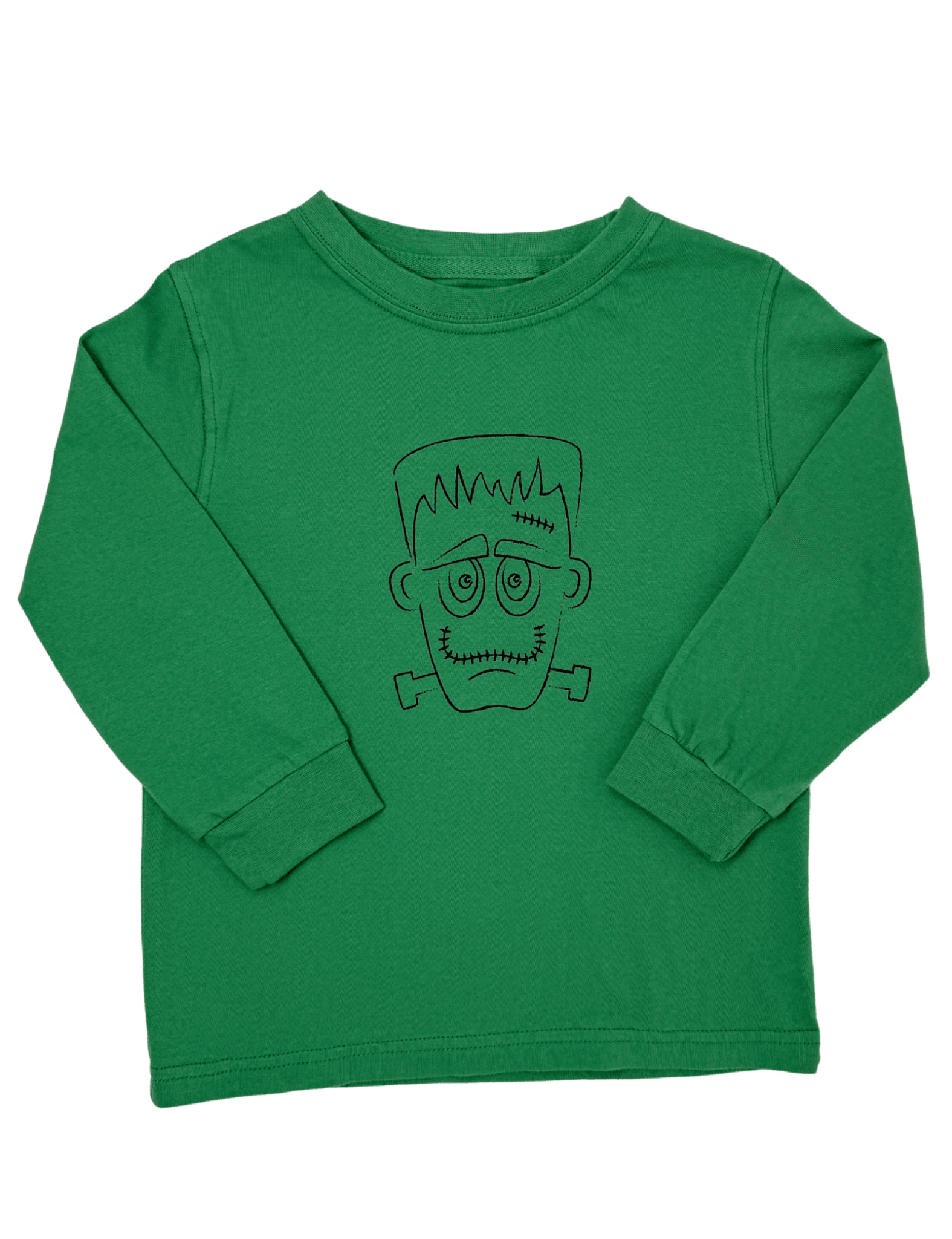 Frankenstein Halloween L/S Shirt - Green Boys Tees Mustard & Ketchup