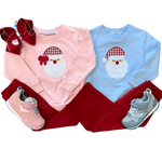 French Terry Santa Pullover - Lt. Blue Boys Sweaters + Sweatshirts Trotter Street Kids