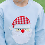 French Terry Santa Pullover - Lt. Blue Boys Sweaters + Sweatshirts Trotter Street Kids