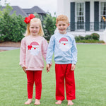 French Terry Santa Pullover - Lt. Pink Girls Sweaters + Sweatshirts Trotter Street Kids