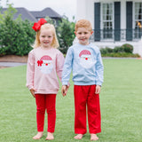 French Terry Santa Pullover - Lt. Pink Girls Sweaters + Sweatshirts Trotter Street Kids