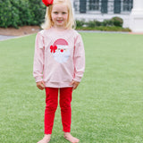French Terry Santa Pullover - Lt. Pink Girls Sweaters + Sweatshirts Trotter Street Kids