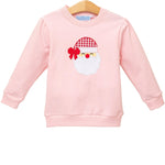 French Terry Santa Pullover - Lt. Pink Girls Sweaters + Sweatshirts Trotter Street Kids
