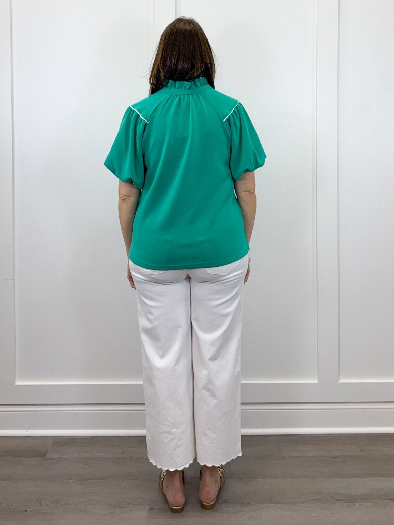 Fresh Tide Yoke Top - Sea Green Tops Umgee