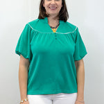 Fresh Tide Yoke Top - Sea Green Tops Umgee