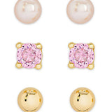 Freshwater Pearl & CZ Stud Set in 18k Gold Kids Jewelry Lily Nily