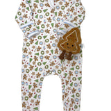 Frosted Wonderland Printed Zipper Footie - Lt. Blue - Sugar Babies Children's Boutique/Meg's Shoppe