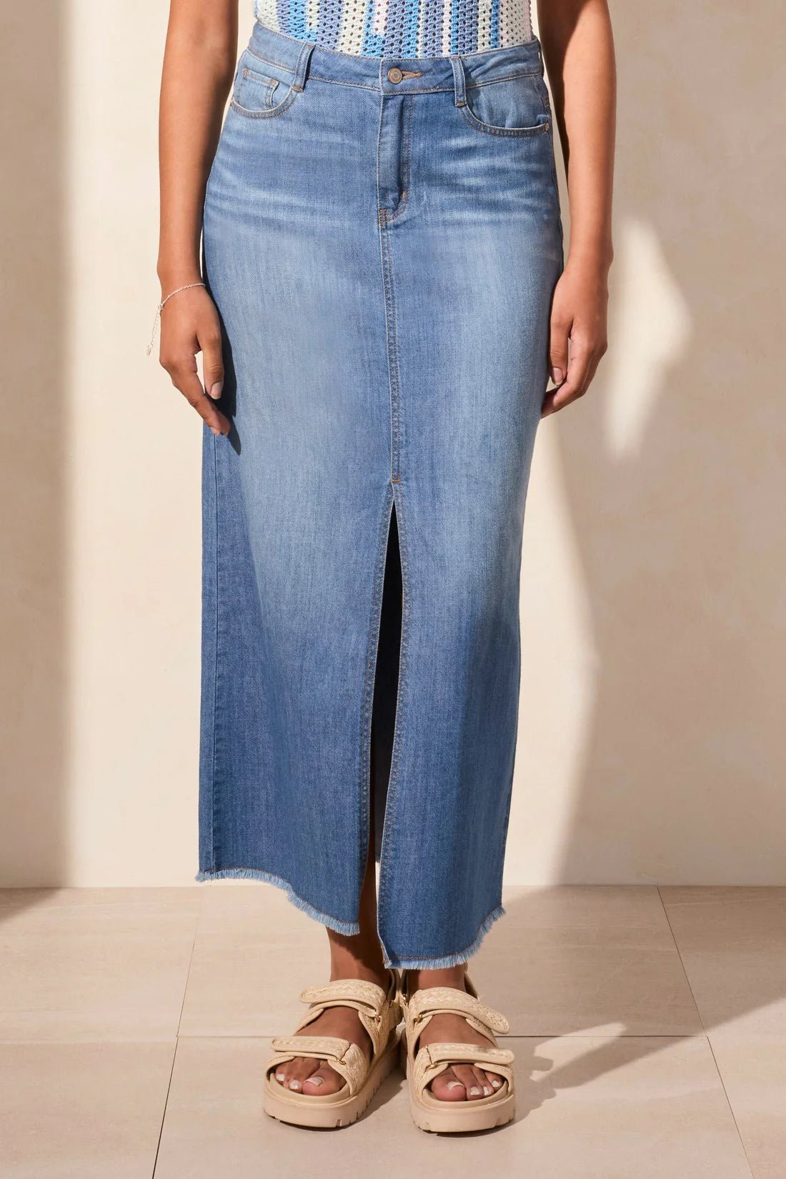 Full Length Denim Skirt - Coastline Skirts Tribal