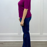 Funnel Neck Elbow Sleeve Knit Top - Plum Wine - Sugar Babies Children's Boutique/Meg's Shoppe
