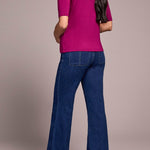 Funnel Neck Elbow Sleeve Knit Top - Plum Wine Tops Tribal